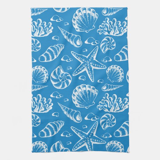 Blaues Strand-Muster Handtuch (Vertikal)