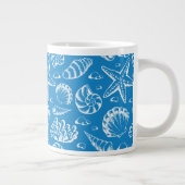 Blaues Strand-Muster Jumbo-Tasse (Rechts)