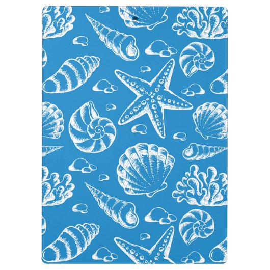 Blaues Strand-Muster Klemmbrett (Rückseite)