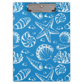 Blaues Strand-Muster Klemmbrett (Vorderseite)