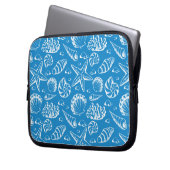Blaues Strand-Muster Laptopschutzhülle (Vorderseite Links)