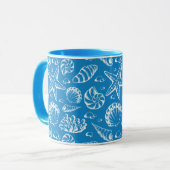 Blaues Strand-Muster Tasse (Vorderseite Links)