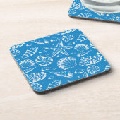 Blaues Strand-Muster Untersetzer (Linke Seite)