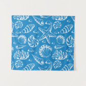 Blaues Strand-Muster Wandteppich (Vorderseite (Horizontal))