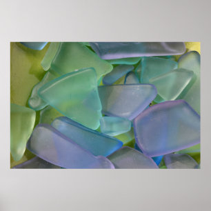 Blaues Strandglas, Alaska Poster