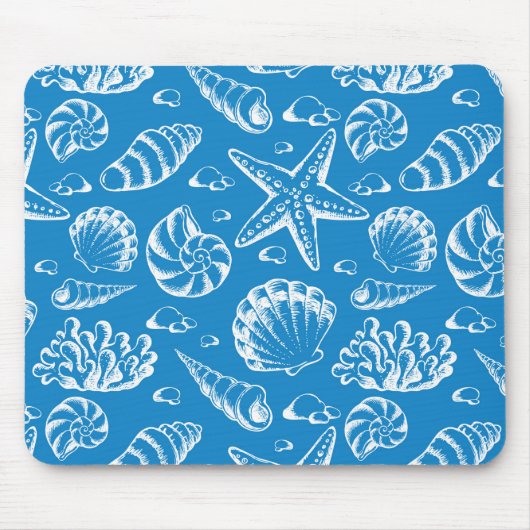 Blaues Strandmuster Mousepad (Vorne)