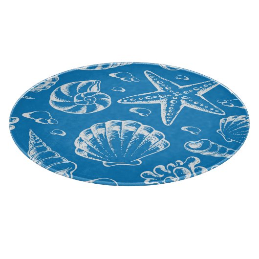 Blaues Strandmuster Schneidebrett (Ecke)