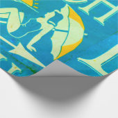 Blaues Strandpapier Geschenkpapier (Ecke)