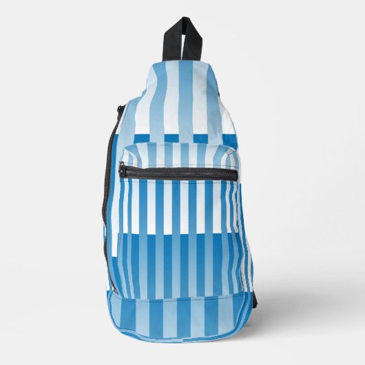 Blaues Streifen-Muster Crossbody Bag (Vorderseite)