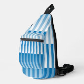 Blaues Streifen-Muster Crossbody Bag (Rechte Ecke)