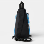 Blaues Streifen-Muster Crossbody Bag (Rückseite)
