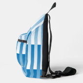 Blaues Streifen-Muster Crossbody Bag (Rechts)