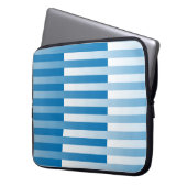 Blaues Streifen-Muster Laptopschutzhülle (Vorderseite Links)