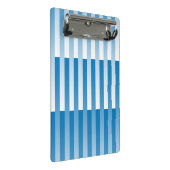 Blaues Streifen-Muster Mini Klemmbrett (Schrägansicht)