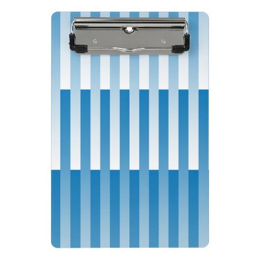 Blaues Streifen-Muster Mini Klemmbrett (Vorderseite)
