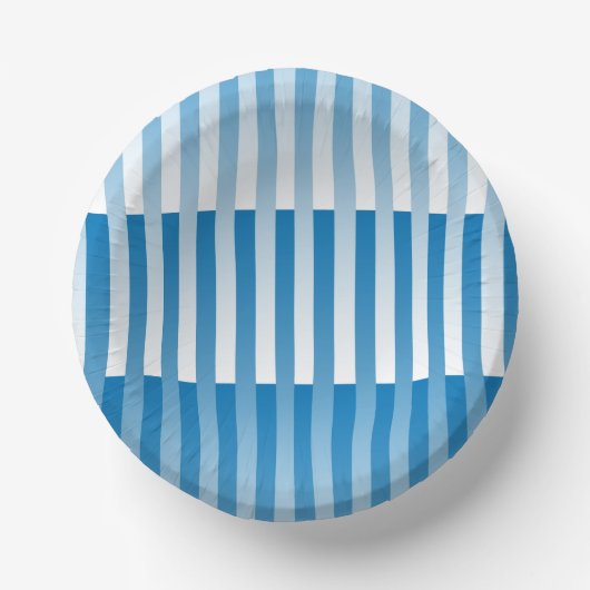 Blaues Streifen-Muster Pappteller (Vorderseite)