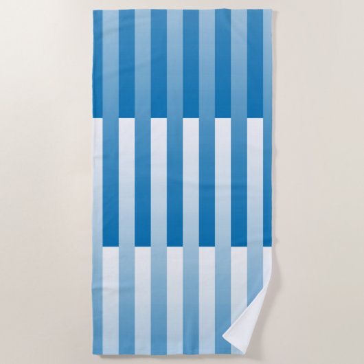 Blaues Streifen-Muster Strandtuch (Vorderseite)