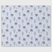 Blaues Streifenmuster an der Küste Geschenkpapier (Flach)