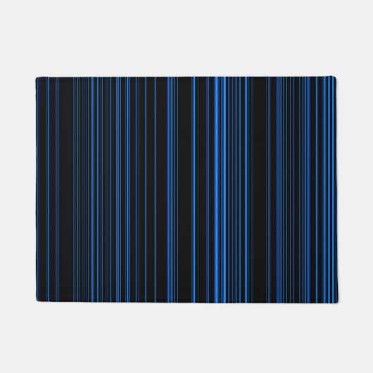 Blaues Streifenmuster Fußmatte (Vorderseite)