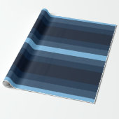 Blaues Streifenpapier Geschenkpapier (Ungerollt)