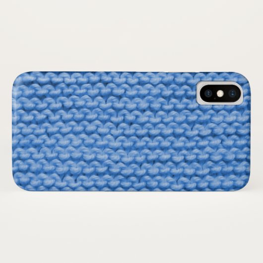 Blaues Strick-Muster Case-Mate iPhone Hülle (Rückseite (Horizontal))