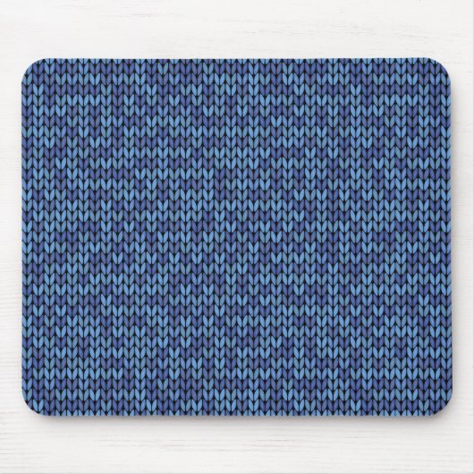 Blaues Strick-Muster Mousepad (Vorne)