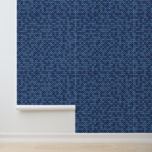 Blaues Strick-Muster Tapete