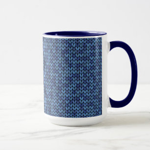 Blaues Strick-Muster Tasse