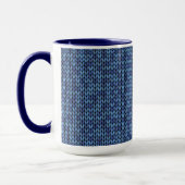 Blaues Strick-Muster Tasse (Links)
