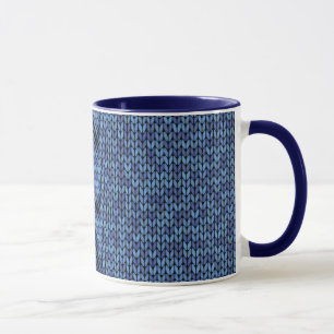 Blaues Strick-Muster Tasse