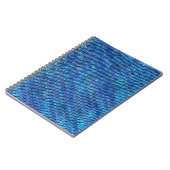 Blaues strickendes Notizbuch Notizblock (Linke Seite)