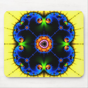 Blaues Strudel-Fraktal Mousepad
