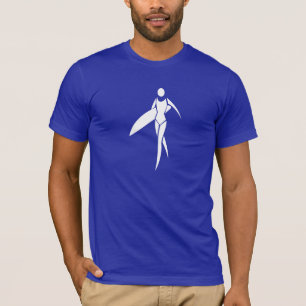 Blaues surfendes Mädchen T-Shirt
