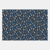 blaues süßes Katzenmuster Geschenkpapier Set (Vorderseite 2)