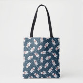 Blaues süßes Schnee-Eisbär-Muster Tasche (Vorderseite)