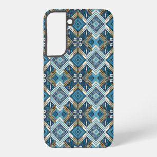 Blaues symmetrisches Boho-Muster 18583 b xl Samsung Galaxy Hülle