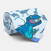 Blaues T-rex Krawatte (Gerollt)
