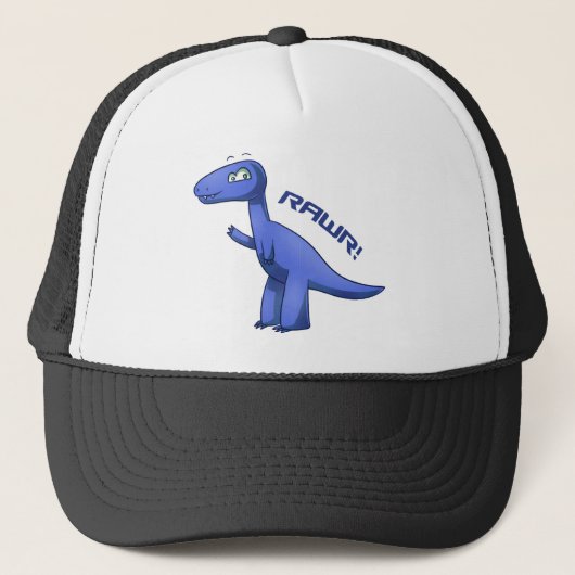 Blaues T-Rex Truckerkappe (Vorderseite)
