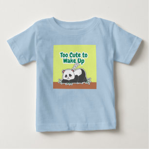 Blaues T-Shirt Panda Cartoon für 6–12 Monate alte
