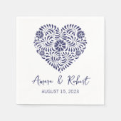 Blaues Talavera-Herz Serviette (Vorderseite)