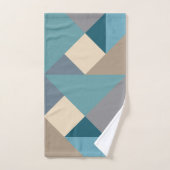 Blaues Tangram Muster Badhandtuch Set (Handtuch)