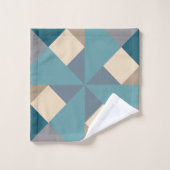 Blaues Tangram Muster Badhandtuch Set (Waschlappen)