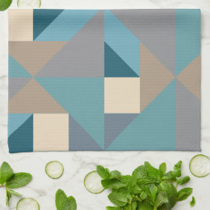 Blaues Tangram Muster Geschirrtuch