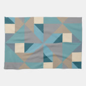 Blaues Tangram Muster Geschirrtuch (Horizontal)