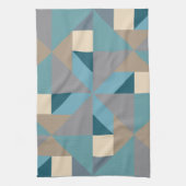 Blaues Tangram Muster Geschirrtuch (Vertikal)