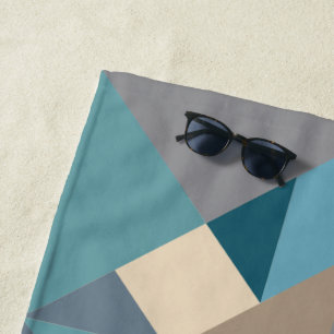 Blaues Tangram Muster Strandtuch