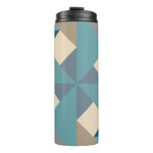 Blaues Tangram Muster Thermosbecher (Vorderseite)
