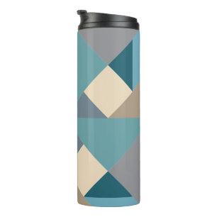 Blaues Tangram Muster Thermosbecher