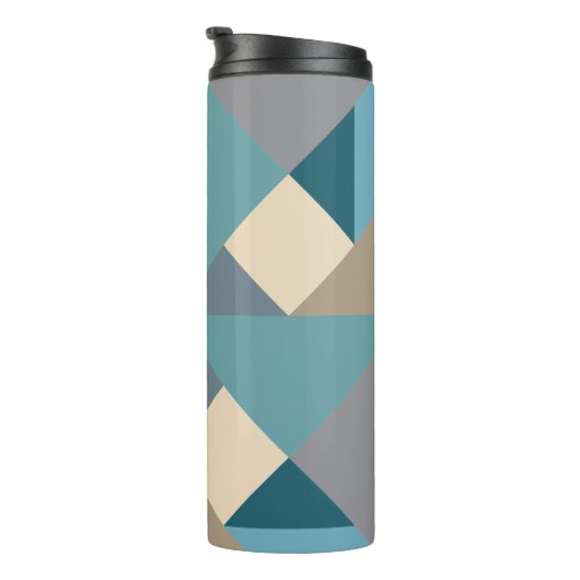 Blaues Tangram Muster Thermosbecher (Nach rechts gedreht)
