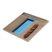 Blaues Taos-Fenster Fliese (Seite)